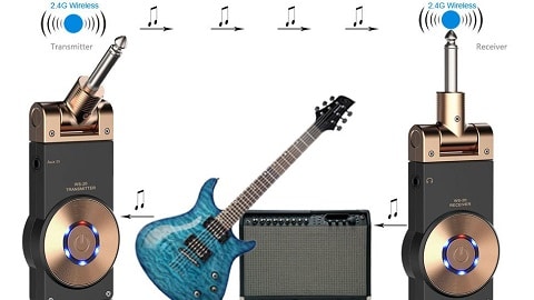 Rowin WS-20 2.4G Wireless Rechargeable Electric Guitar Transmitter Receiver Set