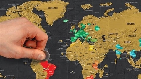 Scratch World Map Travel Edition Original 42 * 30cm