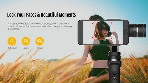 Alfawise AS01 3-axis Intelligent Handheld Gimbal - BLACK