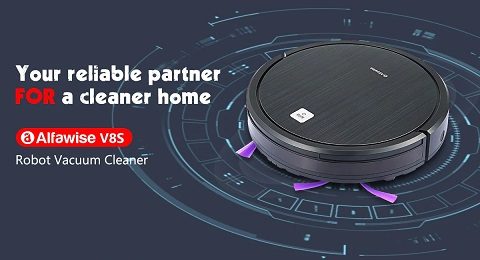 Alfawise V8S Robot Vacuum Cleaner Dual SLAM - BLACK