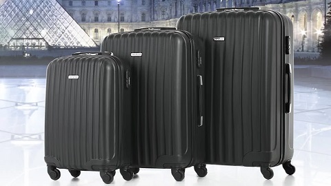 TOMSHOO 3 Piece Luggage Set-Black