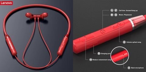 Lenovo Bluetooth Headphones IPX5 Waterproof Wireless Sport Earphones