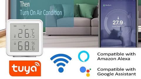 WiFi Smart Temperature Humidity Sensor (Alexa & Google Assistand Compatible)