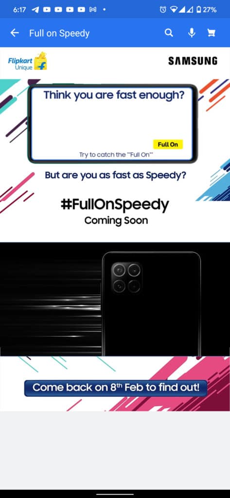 Galaxy F62 Flipkart Teaser