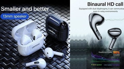 Lenovo LivePods LP40 Semi-in-ear Earphones BT 5.0 (2 τεμάχια)