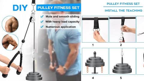 Fitness DIY Pulley Cable Machine Attachment System