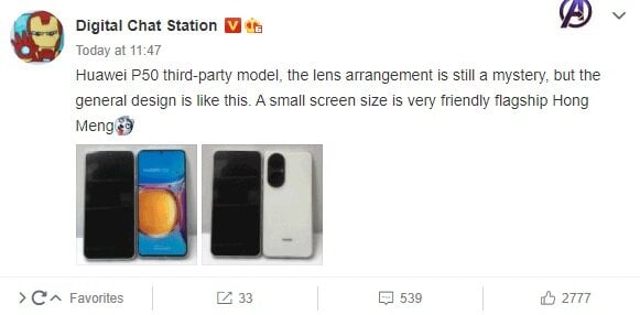 Huawei P50 Leak by Digital Chat Station