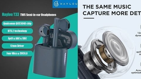 Haylou T33 BT5.2 Wireless Earphone Semi-in-ear Headphones