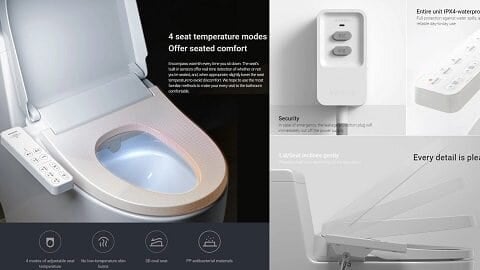 Smartmi Electronic Bidet Toilet Seat (w/Cleansing Water/Heated Seat/UV sterilization/LED)