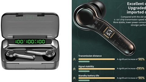 R9S Bluetooth 5.1 TWS Headset Noise Reduction 9D Surround Stereo HiFi Call Earphones