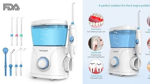 Homgeek Upgrade Water Flosser Oral Irrigator (Water Pick Dental - Flosser)