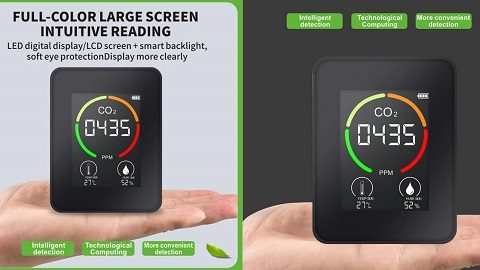Indoor Portable CO2 Detector Multifunctional Thermohygrometer (ανιχνευτή ρύπανσης)