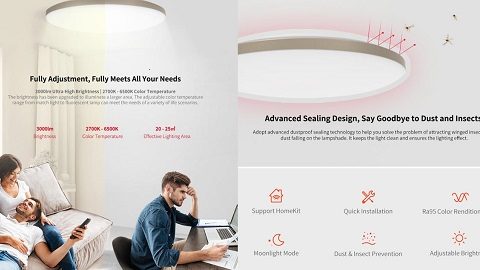 Yeelight YLXD50YL 470mm 50W 160pcs RGB LEDs Intelligent Ceiling Light