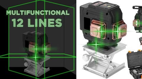 KKmoon Multifunctional 3D 12 Lines Laser Level Tool