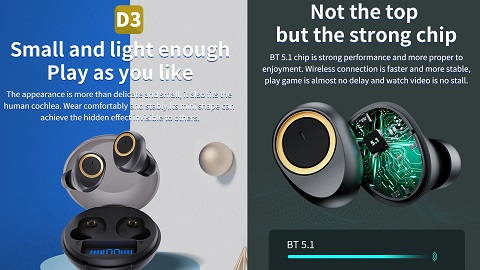 Ακουστικά Bluedio D3 wireless earphone