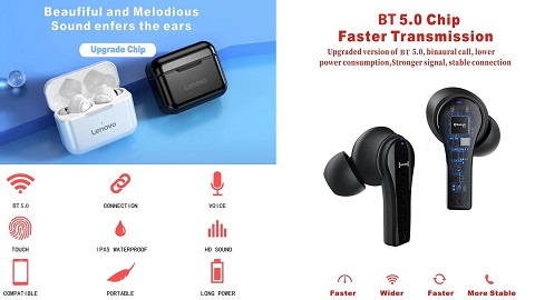 Lenovo QT82 True Wireless Stereo Earphones (2 τεμάχια)