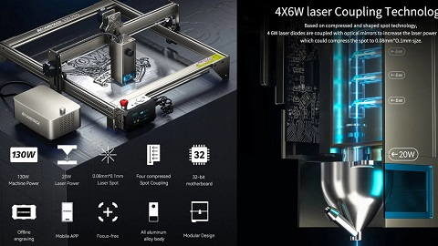 TOMSTACK S20 Pro 20W with Air Assist Accessory (Laser Engraving Cutting Machine)