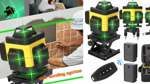 Multifunctional 16 Lines Laser Level Tool Vertical Horizontal Lines with 3° Self-leveling Function