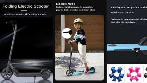 GOGOBEST V1 Kids Folding Electric Scooter (με προστατευτικά γονάτων και αγκώνων)