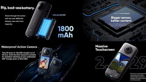 Insta360 X3 Panoramic Action Camera 5.7K 360° HDR