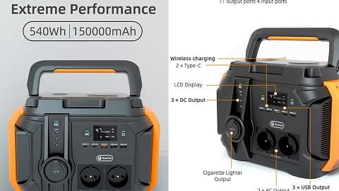 Flashfish A601 600W Portable Power Station, 540Wh/150000mAh