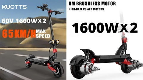 DUOTTS D10 Electric Scooter (10 Inch Tires, 2*1600W Dual Motor)