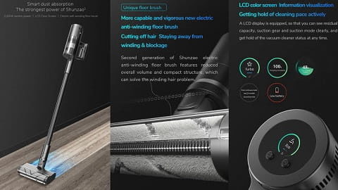 Shunzao Z15 Handheld Vacuum Cleaner (30KPa Powerful Suction)