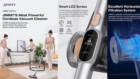 JIMMY H10 Pro Flexible Smart Handheld Cordless Vacuum Cleaner