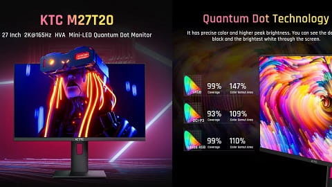 KTC M27T20 27 inch Mini-LED Gaming Monitor (1ms MPRT)