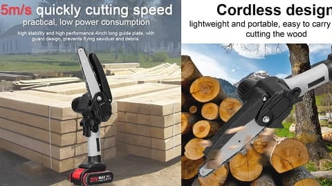 21V 6inch Portable Electric Pruning Saws (αλυσοπρίονο + 2 μπαταρίες)