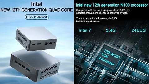 SZBOX N100 Mini PC 12th Gen Intel Alder Lake (8GB DDR5 & 256GB SSD)