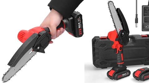 21V 6inch Portable Electric Pruning Saws (αλυσοπρίονο με 2 μπαταρίες)