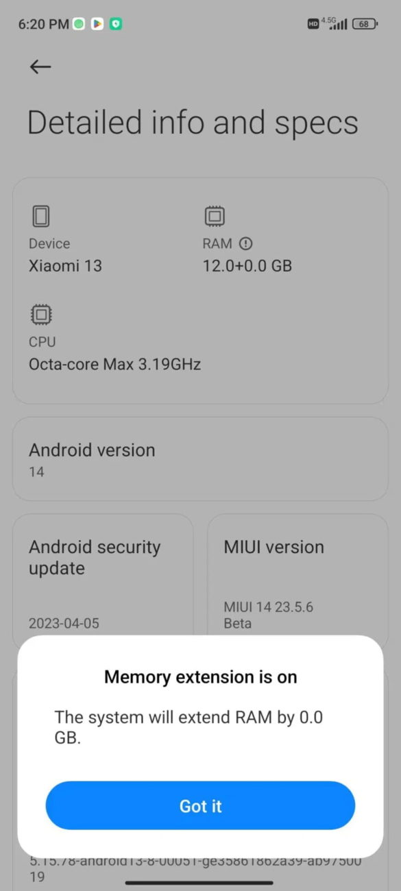 Επέκταση μνήμης στο Android 14
