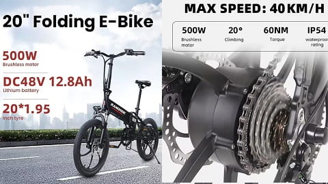RANDRIDE YA20 Electric Bike (500W Motor 40km/h Max Speed)