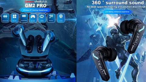 Lenovo thinkplus GM2 Pro BT Gaming Headphones (Wireless Earbuds)