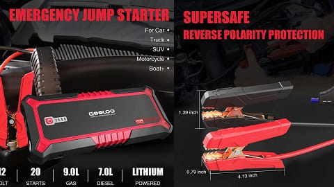 GOOLOO GP2000 Jump Starter (2000A Peak Car Starter, 12V Jump Box)