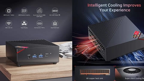 T-bao MN58U Gaming Mini PC, AMD Ryzen 7 5800U (12GB DDR4 & 512GB SSD)