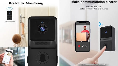 1080P High Resolution Visual Smart Security Doorbell Camera (Night Vision & 2-Way Audio)
