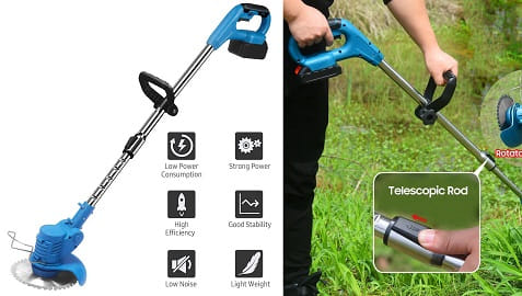 21V Telescopic Handheld Cordless Grass Trimmer