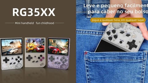 ANBERNIC RG35XX Game Console 64GB (5000 Games - Transparent Black)