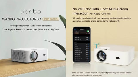 XIAOMI Wanbo X1 Projector (720P HD - Same Screen)