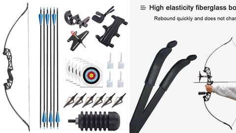 Recurve Archery Set Magnesiums-aluminum Bow and 6 Arrows Set