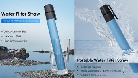 3 τεμάχια Outdoor Mini Water Filter Straw Emergency