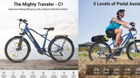 Eleglide C1 27.5 inch Trekking Bike with 250W Ananda Mid-Drive Motor