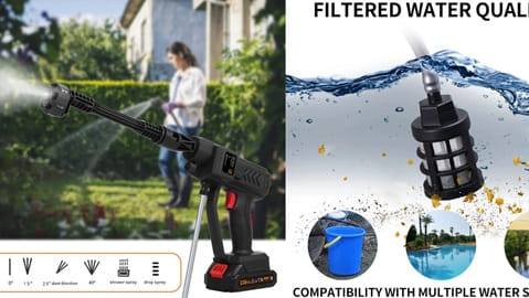 Handheld Pressure Washer 21V Car Wash Gun with 2pcs Rechargeable Battery