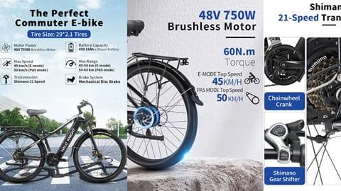 Halo Knight H02 Electric Bike (750W Brushless Motor, 48V 16Ah Battery)