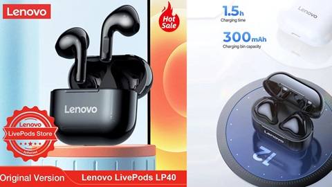 2 Τεμάχια Lenovo LivePods LP40 Semi-in-ear Earphones