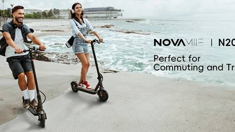 Novamile N20 Electric Scooter, 8.5 inch Folding Scooter (36V 10Ah Class A Battery, 30Km Range)