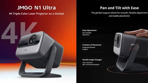 JMGO N1 Ultra 4K Triple Laser Projector (360° Freestyle Gimbal, 2200 CVIA Lumen, HDR 10)