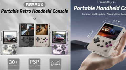 2024 Version ANBERNIC RG35XX Gaming Handheld (64GB TF Card, 3.5" IPS Screen)